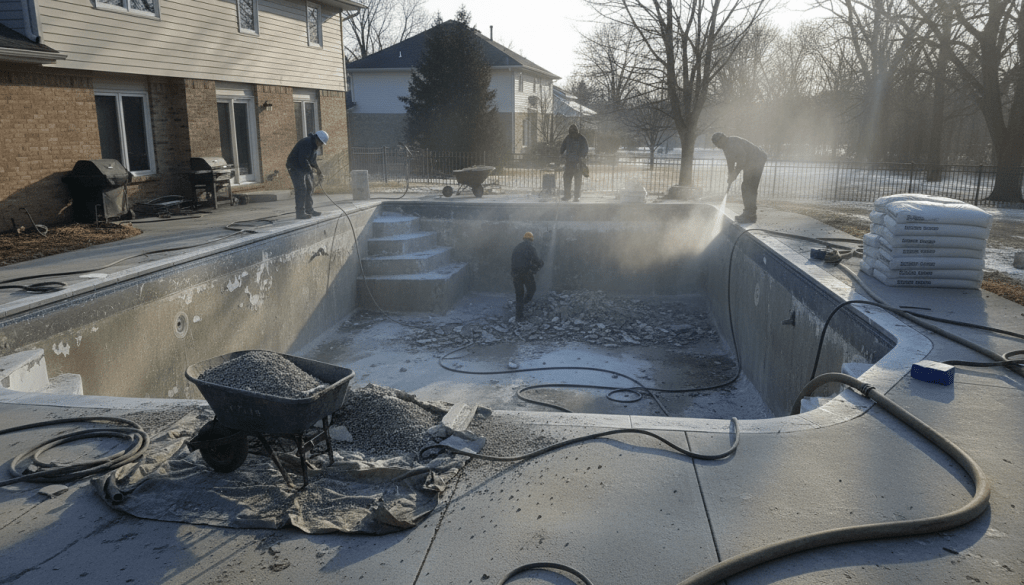 Pebble Tec Replaster Cost for a 16x32 Inground Pool in a Cold Climate