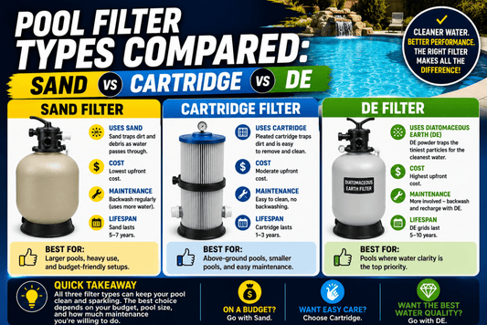 Pool Filter Types Compared: Sand vs Cartridge vs DE - AquaDoc
