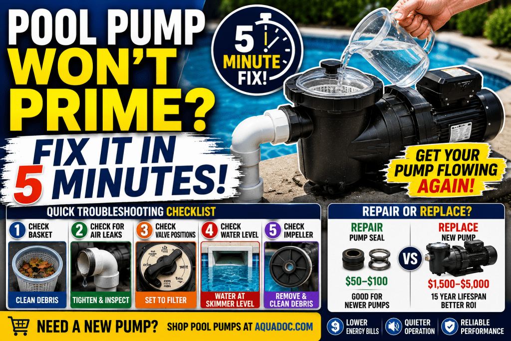 Pool Pump Won’t Prime? Fix It in 5 Minutes (Troubleshooting Guide) - AquaDoc