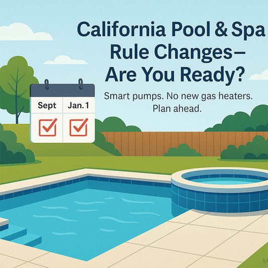 A clean digital illustration showing a modern backyard with a pool and spa.