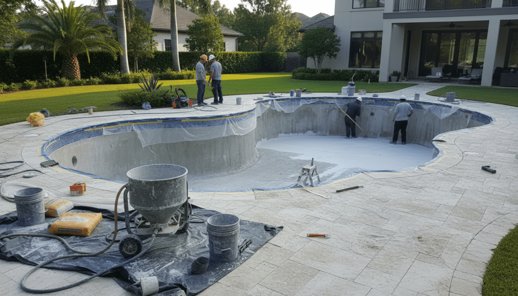 Replastering a 20,000-Gallon Kidney-Shaped Pool With Waterline Tile: Full Cost Breakdown