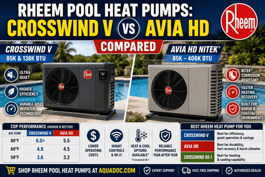 Rheem Pool Heat Pumps: Crosswind V vs AVIA HD Compared - AquaDoc