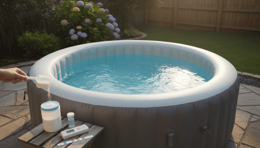 Sodium Dichlor Dose for a 300-Gallon Inflatable Hot Tub With Low Calcium Hardness