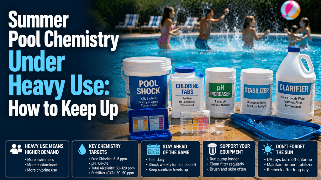 Summer Pool Chemistry Under Heavy Use: How to Keep Up - AquaDoc