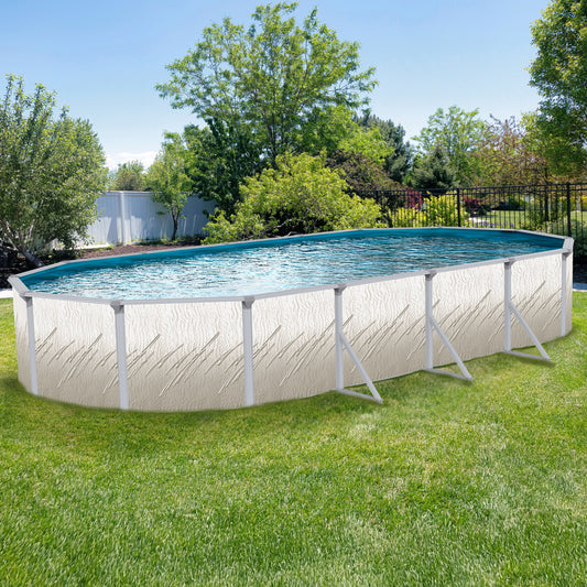 Pretium 18x33 Oval 52" Above Ground Pool #PPREGLXDUN-CH183352SSSTSSFB0-WS