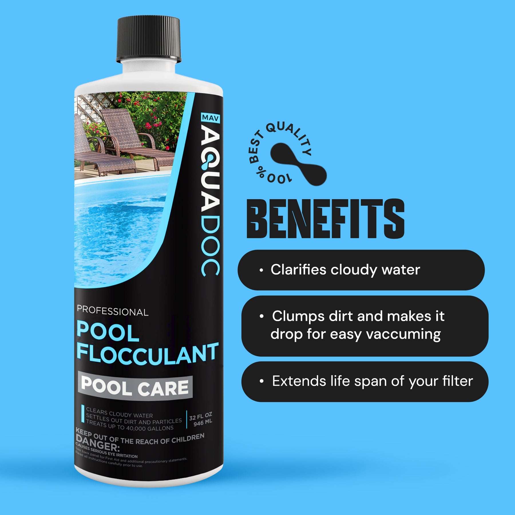 Enjoy Sparkling Pool Water with AquaDoc's Pool Flocculant