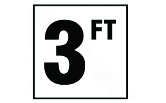 Depth marker tile with bold black "3" on white background