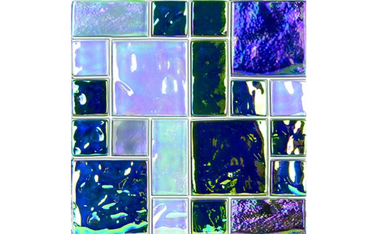 Close-up of NPT MASSHR91 Shimmer Bermuda Blend glass tile