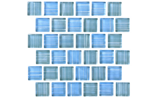 Brisk Blue 1" x 1" glass tile for pools and spas