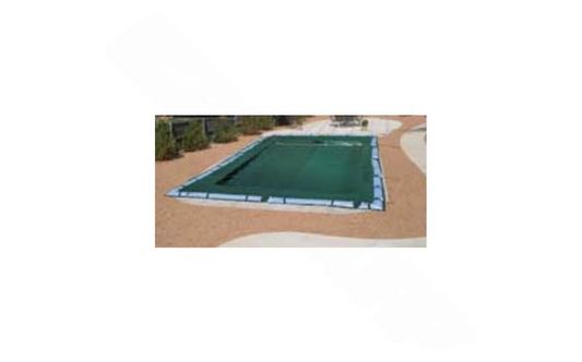 Heavy-duty winter cover protecting a 16'x32' pool

