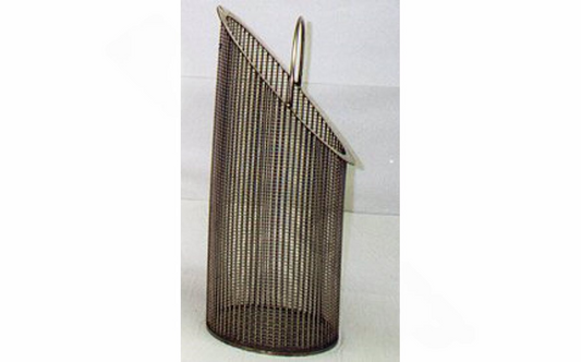 Front view of Mer-Made 8" stainless steel basket
