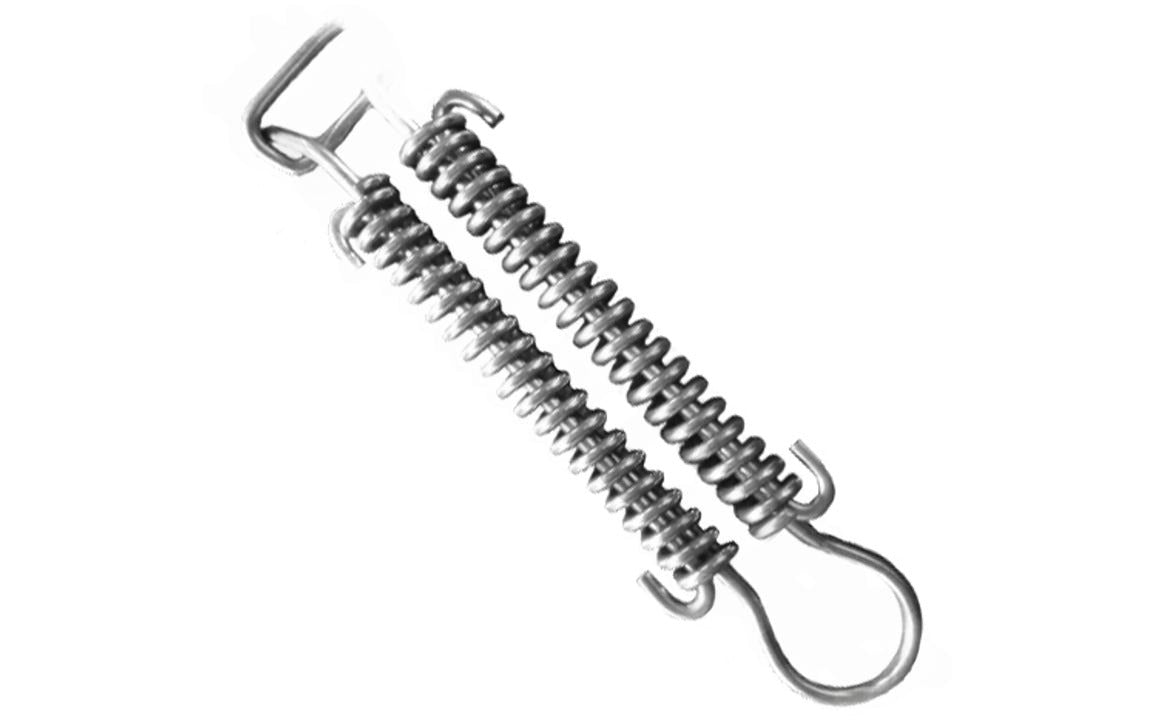 Stainless steel double spring with bend hook and D-ring