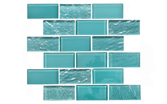 Elysium Turquoise Iridescent Glass Tile for pools and spas