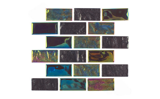 NPT 1" x 2" Equinox Multicolor Glass Tile for pools and spas