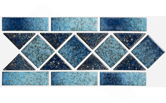 NPT Fiji Sky Blue Border tile with glossy finish