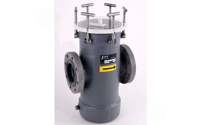 Front view of Fluidtrol 5" x 5" flanged strainer