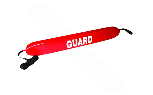 Front view of KEMP 50" red rescue tube with GUARD logo