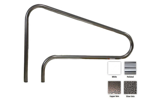 Front view of the Global Pool Products Classic 3-Bend Polished Handrail