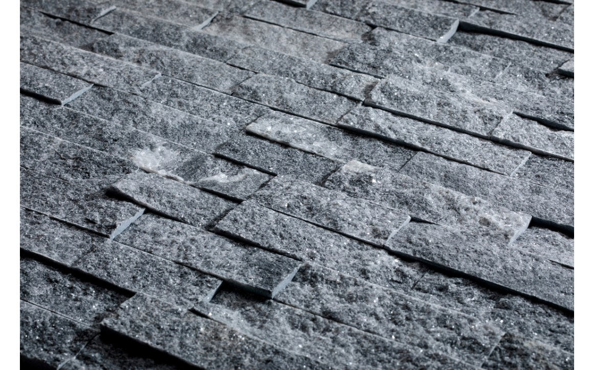6" x 23 5/8" Ledger Panel Glint Split Face Tile Charcoal