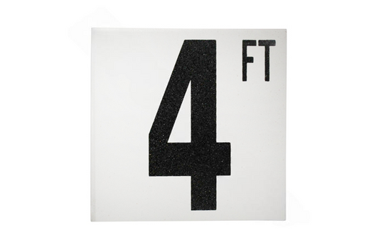 Front view of NPT 5DMAF4FT 5-inch Non-Skid 4 FT AB FP Depth Marker