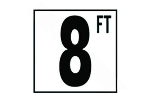 Front view of NPT DM52-2080 5" Non-Skid 8 FT Depth Marker