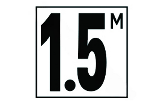Alt Text1: Front view of NPT DM52-520 5" Non-Skid Metric 1.5M Depth Marker