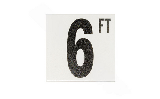 Inlays 5DMAF6FT 6-inch ceramic depth marker tile with non-skid surface