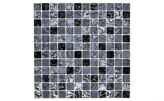 Front view of KAI-COAL iridescent glass tile