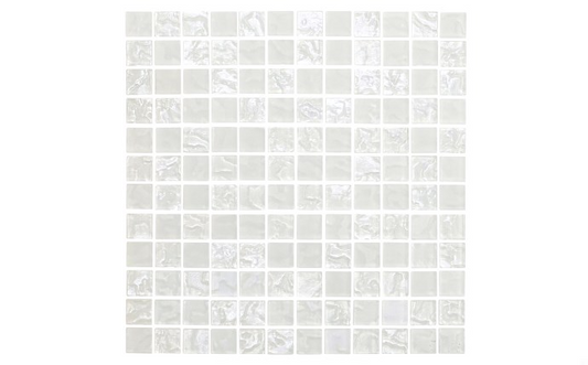 KAI-SNOWDRIFT 1" x 1" iridescent glass tile with Snowdrift finish