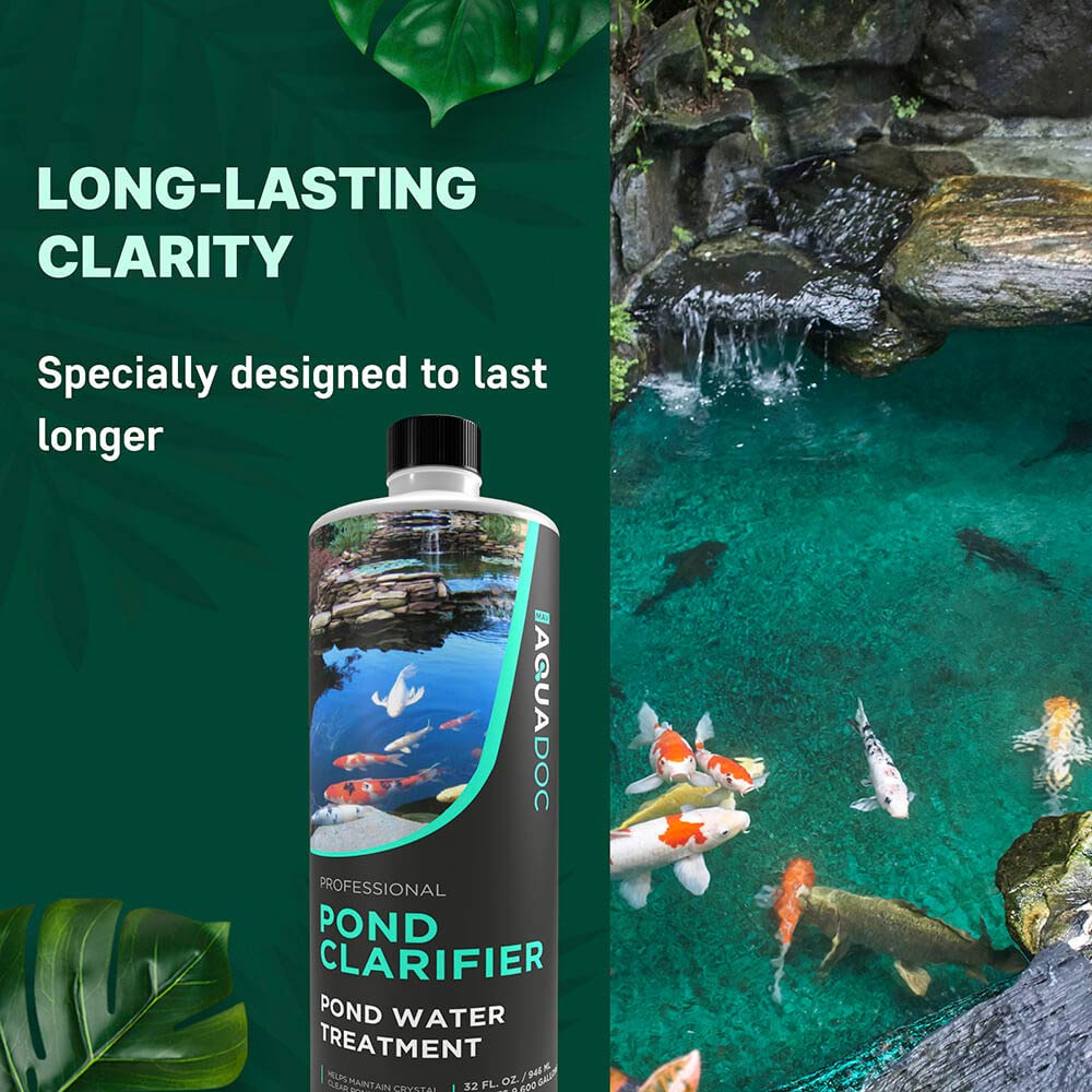 Pond Clarifier - Fish-Friendly Koi Pond Water Clarifier to Quickly Clear Murky Pond Water and Remove Pond Sludge with Natural Enzymes - Fish Pond Water Treatment - AquaDoc Pond Supplies