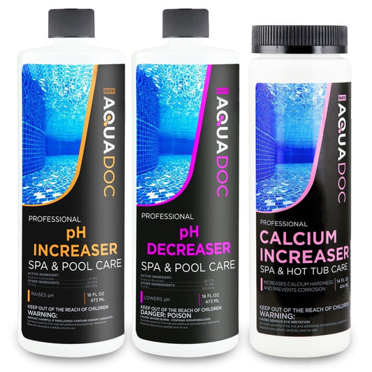 Spa Balancer - Ph Increaser Pint + Ph Decreaser Pint + Calcium Increaser Pint - AquaDoc