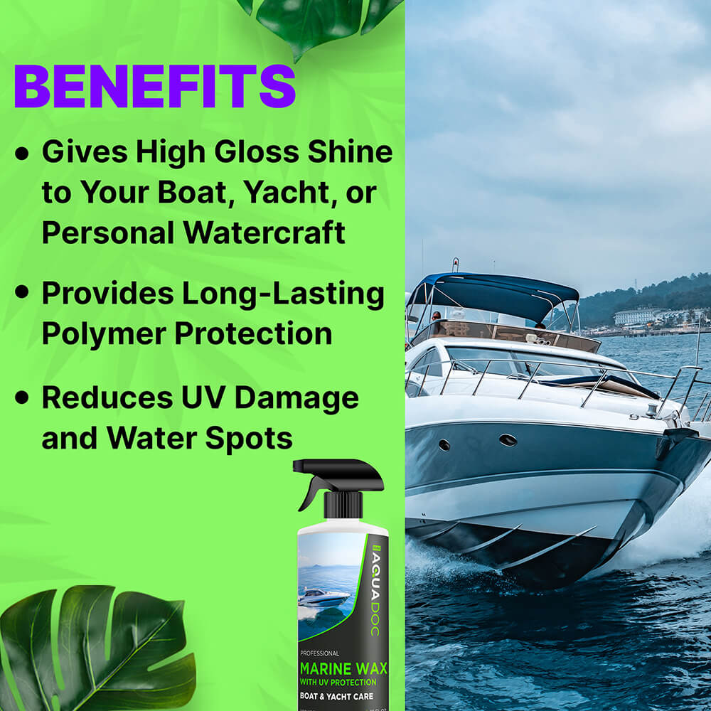 AquaDoc Marine Polish Boat Wax - Premium Marine Wax for Boats - UV Protection for Boats - High Gloss Polish - Helps with Oxidation and Weather - Boat
