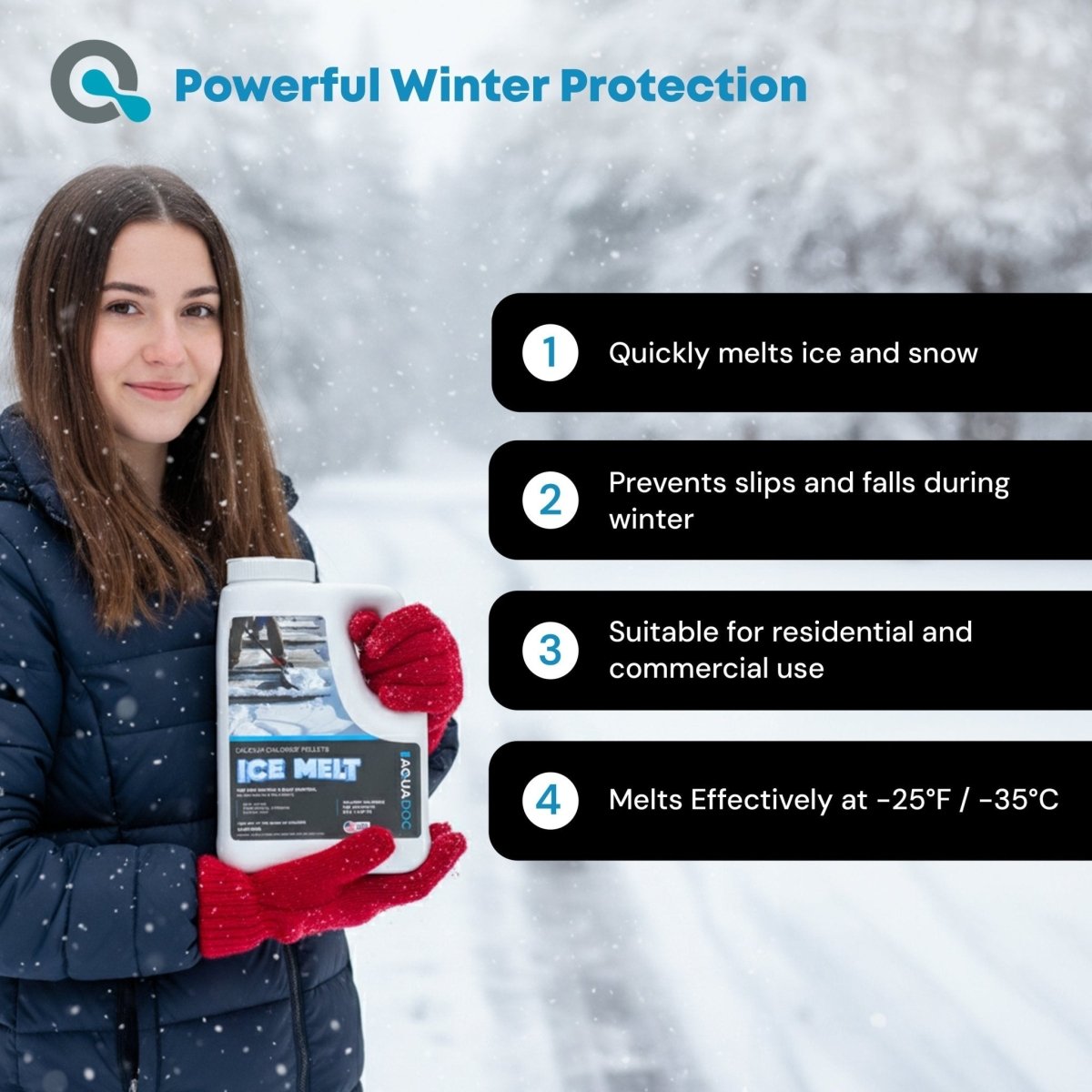 AquaDoc Ice Melt Safe for Concrete - Calcium Chloride - AquaDoc