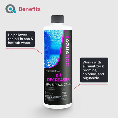 Spa Balancer - Ph Increaser Pint + Ph Decreaser Pint + Calcium Increaser Pint - AquaDoc
