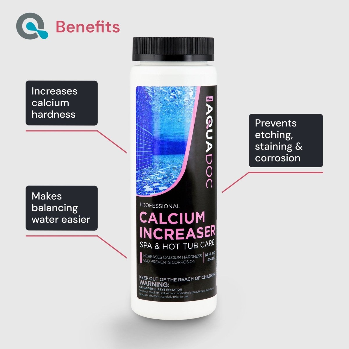 Spa Balancer - Ph Increaser Pint + Ph Decreaser Pint + Calcium Increaser Pint - AquaDoc