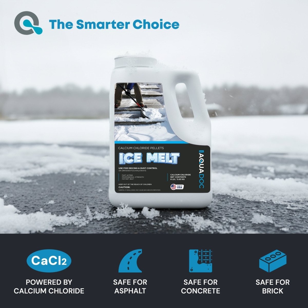 AquaDoc Ice Melt Safe for Concrete - Calcium Chloride - AquaDoc