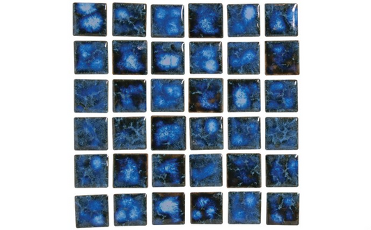 Meridian Mosaic Tile in Electric Blue with tie-dye pattern for pools and spas