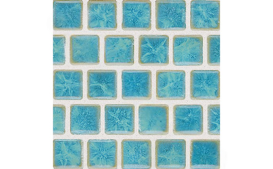 Mini Koyn Tile Olive Blue 1 1/8" Front Angle