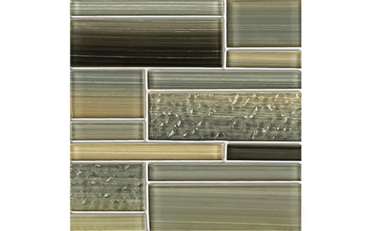 NPT Bamboo Glass Blend Random Tile in Twilight Gray for pools and spas