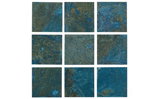 Coral teal tile applied on pool wall