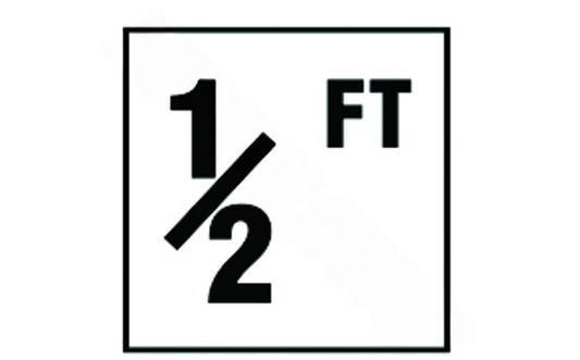 NPT DM42-2005 4-inch Non-Skid 0.5 FT Depth Marker for pool safety