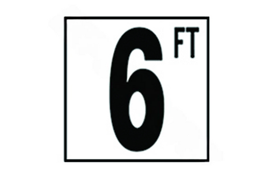 Front view of NPT DM52-2060 5" Non-Skid 6 FT Depth Marker