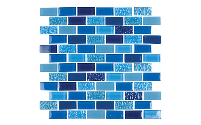 NPT Essence Royal Glass Mosaic Tile in royal blue for pools and spas