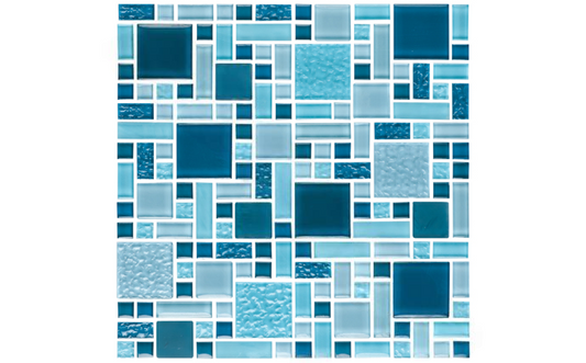 NPT Fusion Glass Tile Royal Blue Mosaic FS-IMPERIAL for pools and spas