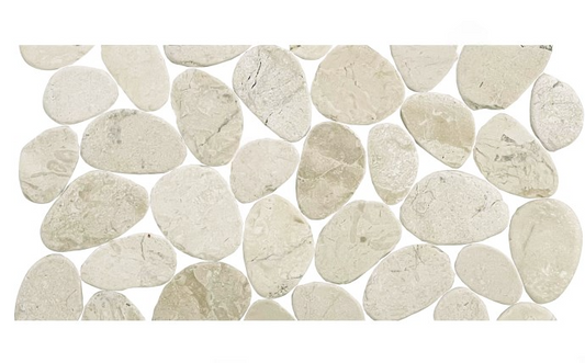 Front view of NPT Beige River Rocks Cobble Pebble Tile