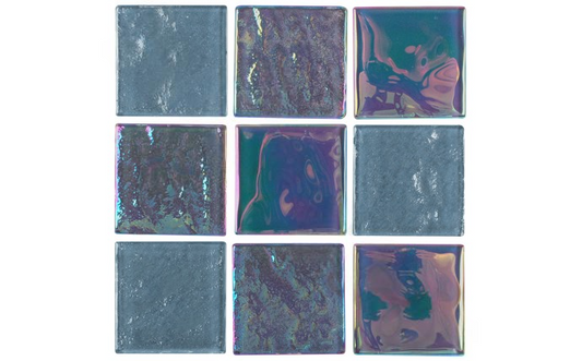 Iridescent pool tile shimmering under sunlight