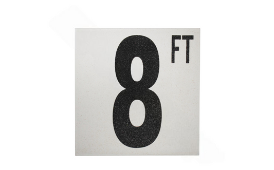 NPT 5-inch Non-Skid 8 FT Ceramic Depth Marker for Pool Safety