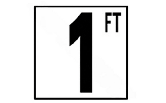 Front view of NPT DM52-2010 5" Non-Skid Depth Marker