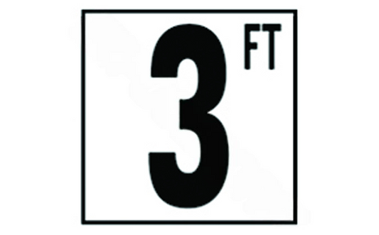 Front view of NPT DM52-2030 5" Non-Skid 3 FT Depth Marker