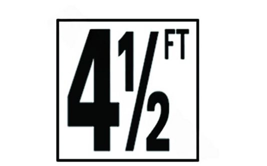 Front view of NPT DM52-2045 5" Non-Skid Depth Marker